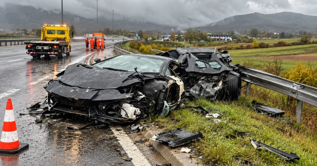 ŠOKANTNA NESREČA 24-LETNEGA SLOVENCA! LAMBORGHINI ZA 300.000 EVROV POPOLNOMA RAZBIT – PRIČA RAZKRILA PODROBNOSTI, KI JEMLJEJO DIH! (FOTO)