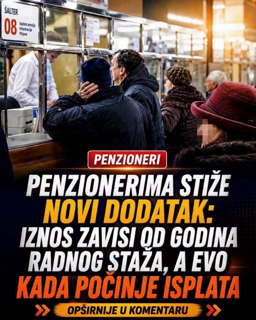Penzionerima stiže novi d0datak: Iznos zavisi 0d godina radnog staža, a evo kada počinje isplata